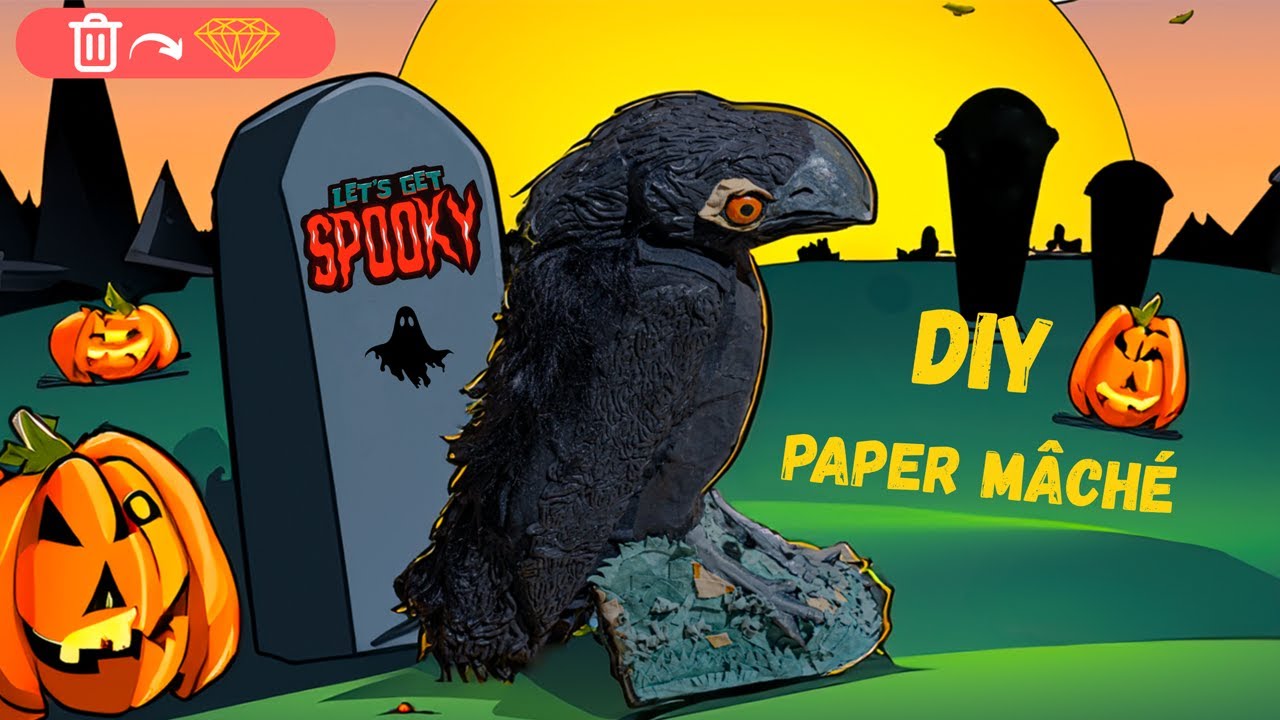This Cardboard Raven Looks SO Real! / Halloween DIY Decoration