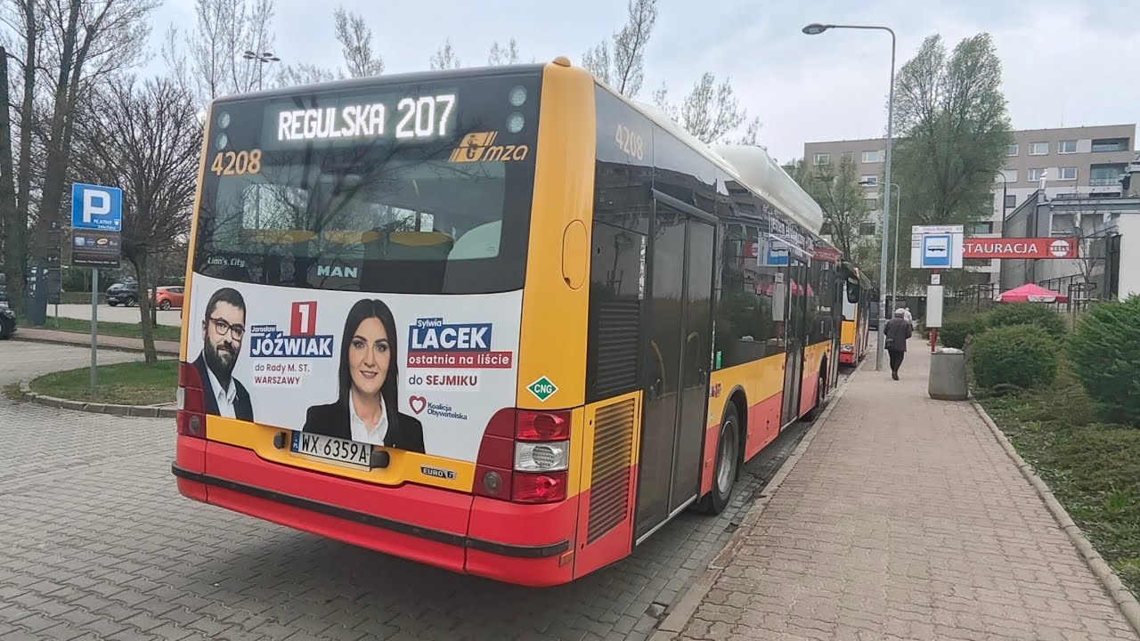 Linia 207 ( Trasa Zmieniona ) - MAN Lion's City CNG #4208 ( MZA Warszawa )