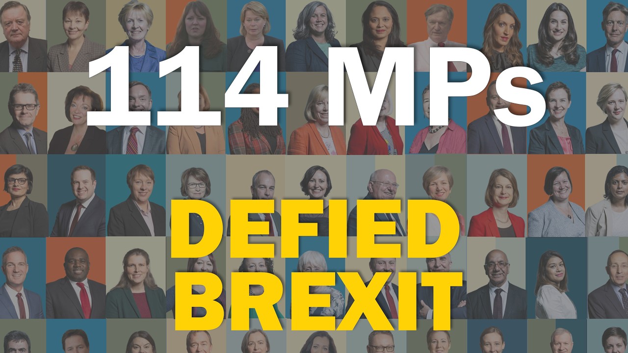 114 MPs voted AGAINST Brexit AFTER the referendum