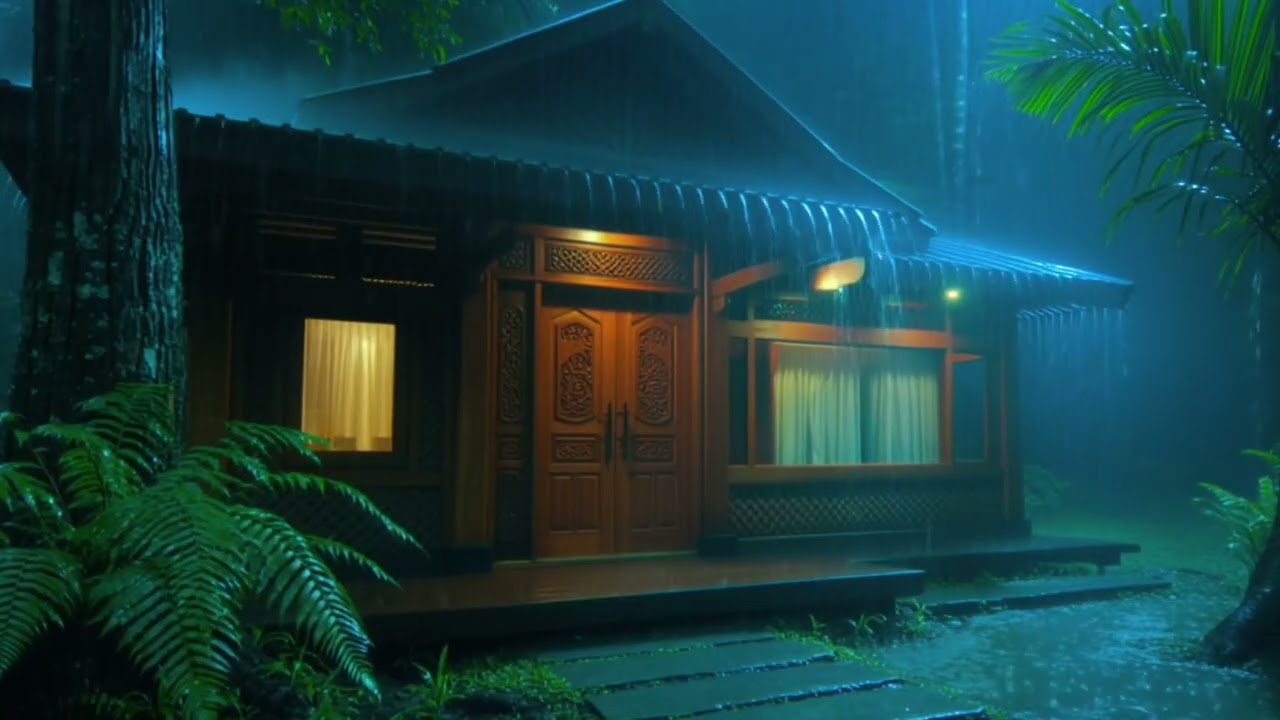 Rain Sounds for Sleeping – Heavy Rain at Night Ambience