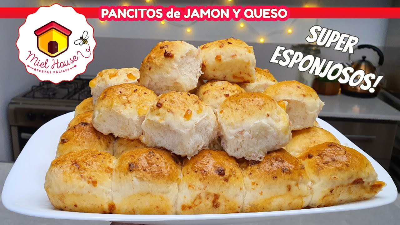 PANCITOS sabor jamón y queso ESPONJOSOS con pocos ingredientes