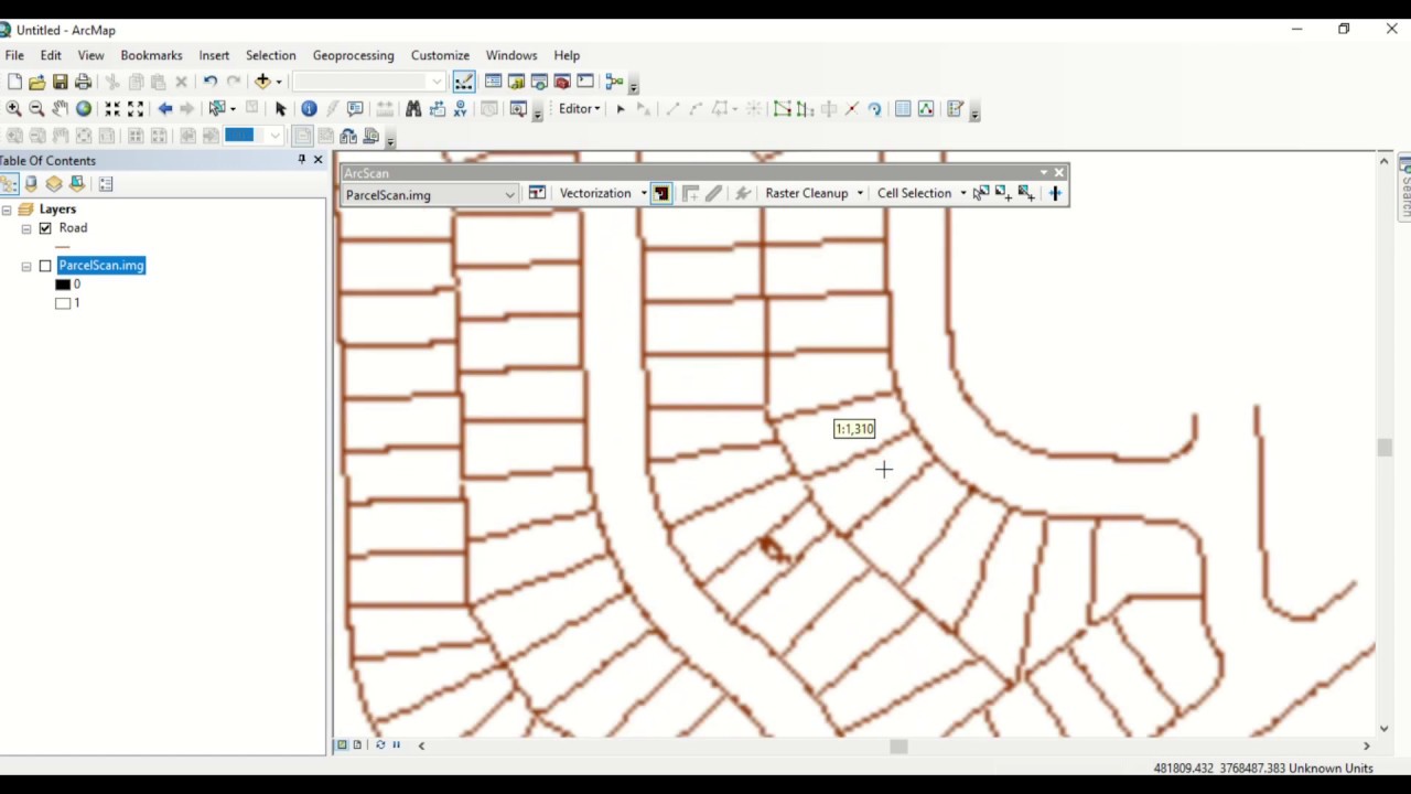 Automatic vectorization using Arcscan