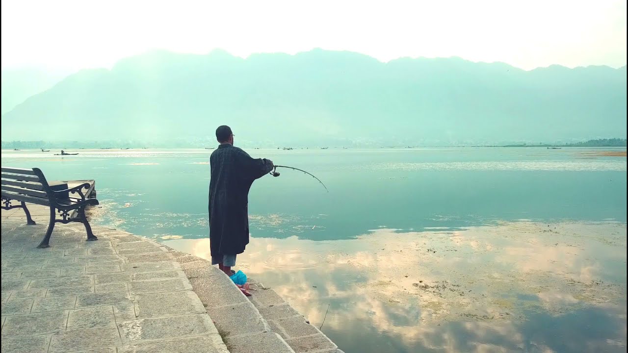 Dargah Hazratbal Shrine Drone Footage Captured from wide top angle.