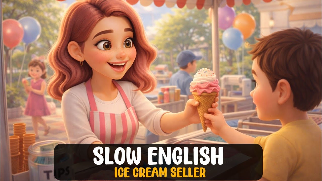 English Speaking Practice | Ice Cream Seller | Easy English | Slow English | Learn English