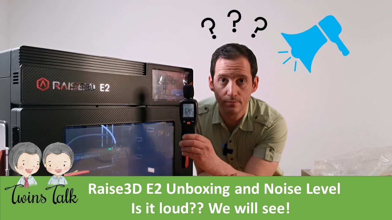 Unboxing and First Print on the IDEX Raise3D E2 3D Printer (Noise Level Test) Part 1