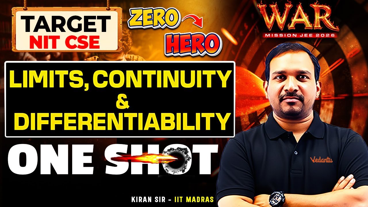 Limits, Continuity & Differentiability One Shot | JEE 2026 | Target NIT CSE | JEE Maths | kiran Sir