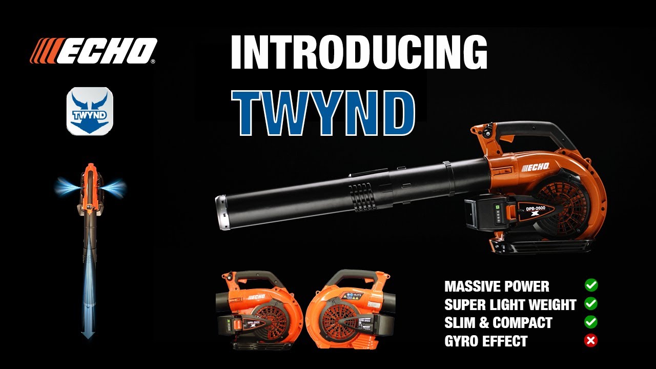 TWYND patented technology on the new ECHO DPB-2600 cordless blower.