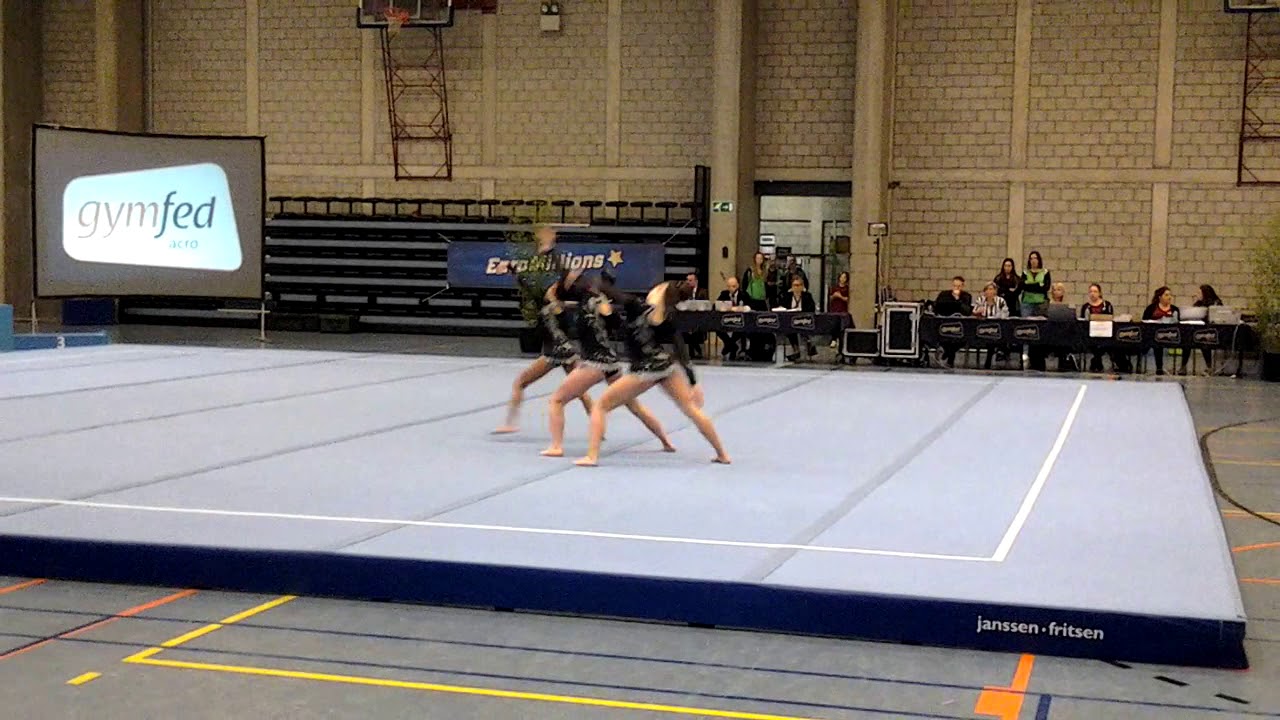 Vlaams Kampioen acro I1. Sara Faris, Yana Dries & Alyssa Vigna