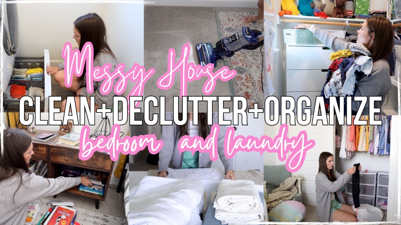 MESSY HOUSE CLEAN DECLUTTER ORGANIZE! BEDROOM CLEAN DECLUTTER ORGANIZE MOTIVATION! MOM MOTIVATION!