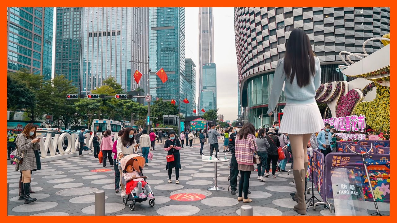 Street ASMR 丨Walking in China｜Take a walk in the central area of ​​Futian, Shenzhen 4K