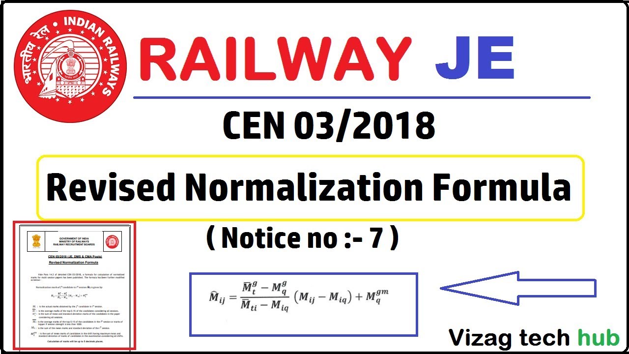 RRB JE CBT-1|| Revised Normalization Formula ||