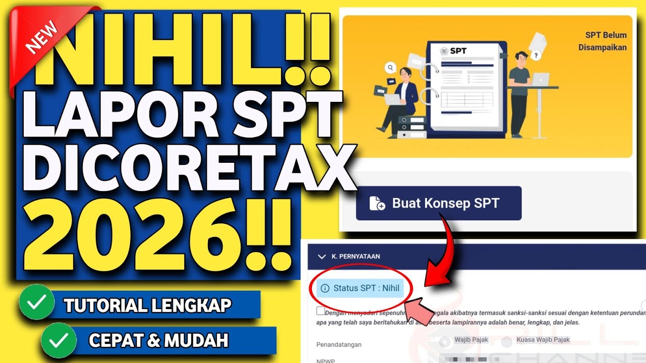🔥[LENGKAP] Cara Lapor SPT Tahunan Pribadi Online 2026 di Coretax SPT Nihil untuk PPPK, PNS, Karyawan