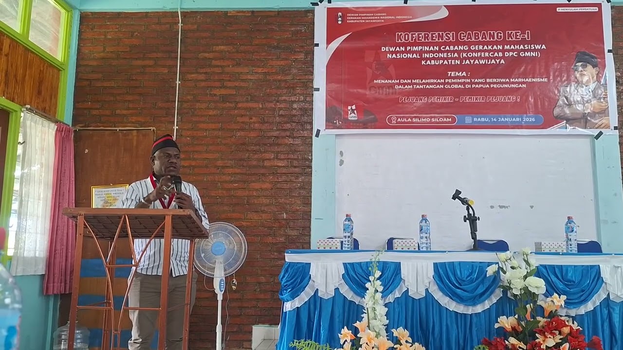 Sambutan Ketua DPD GMNI se Papua Raya dalam acara Konfercab GMNI Jayawijaya Ke I