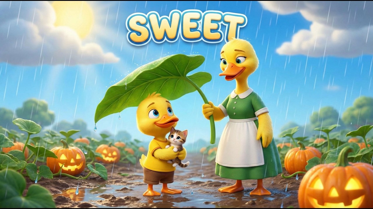 Маленький утёнок спасает котёнка под дождём, и мама устраивает ему сюрприз 🐥🐱💕