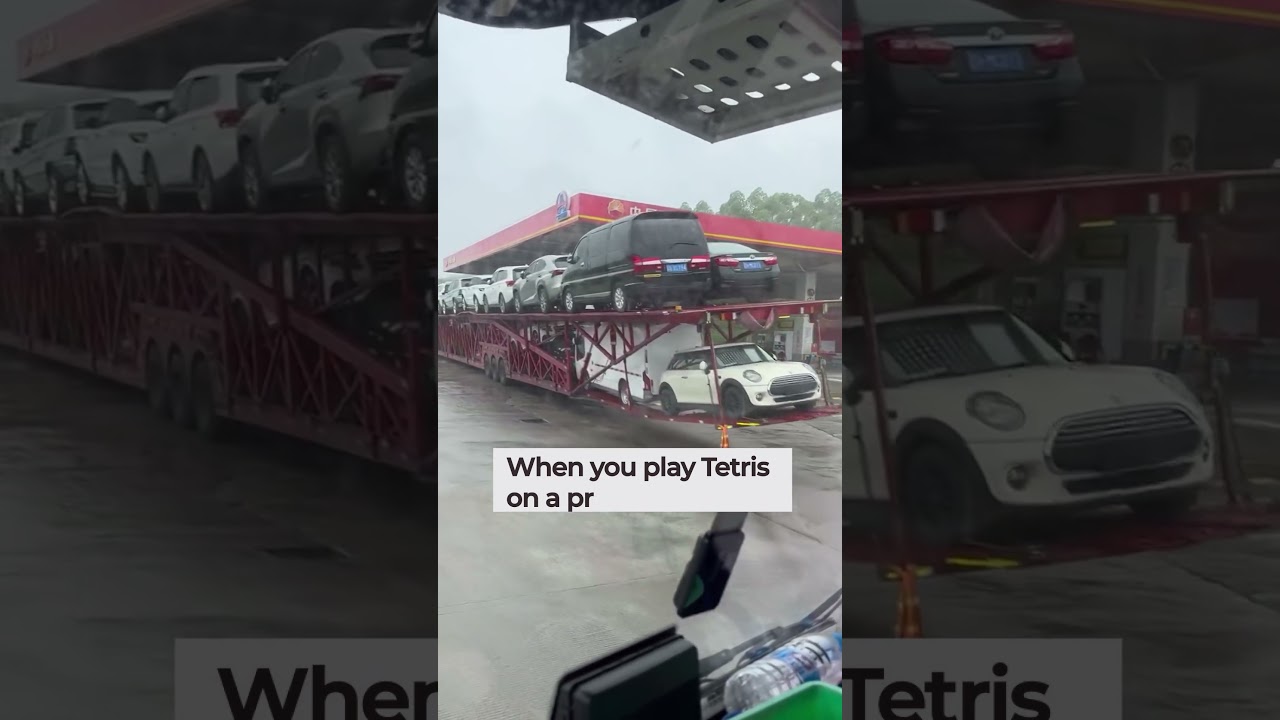 The colossal car hauler from China, carrying 26 cars across two expansive levels.