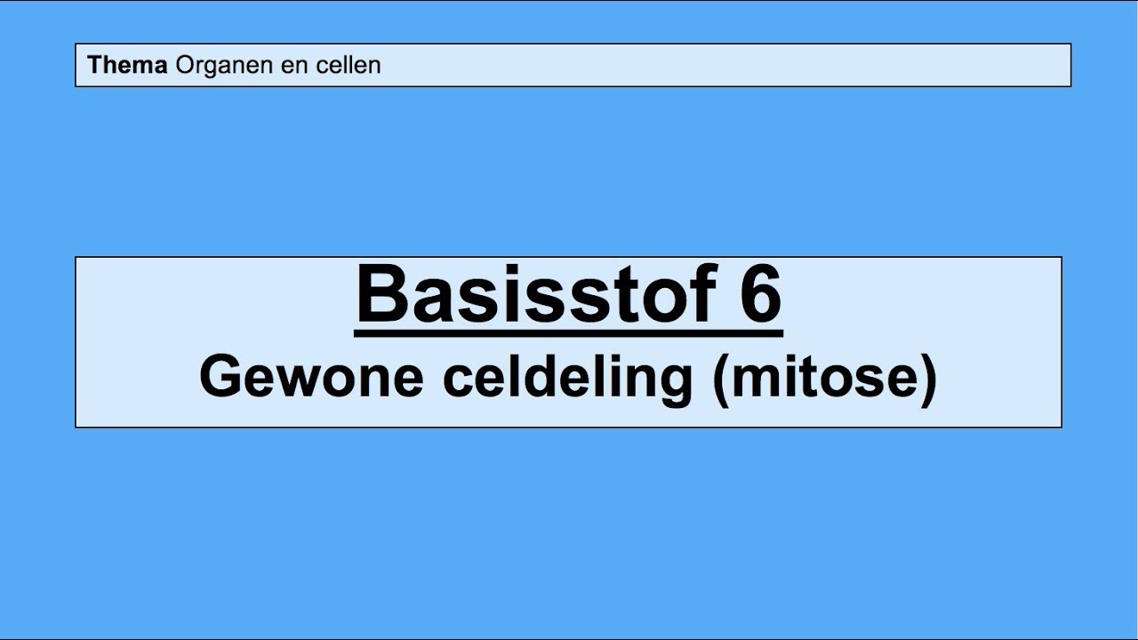 VMBO 3 | Organen en cellen | Basisstof 6 Gewone celdeling
