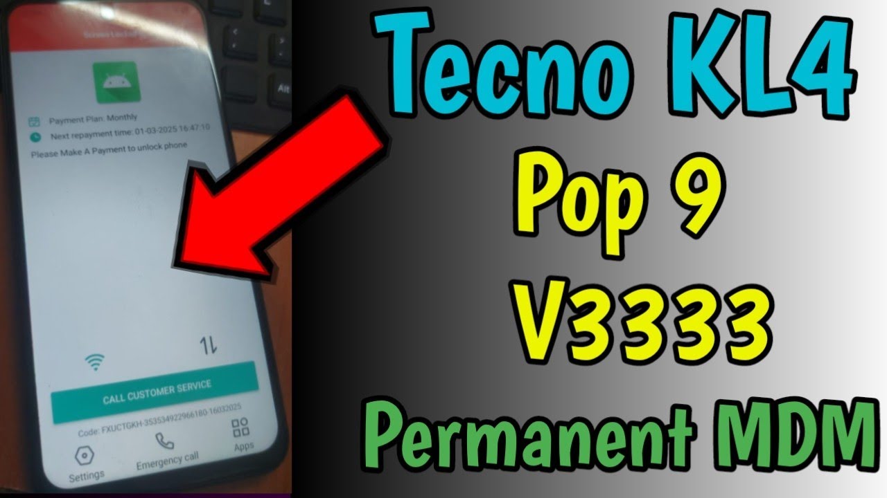 Tecno Pop 9 KL4 V3333 Permanent MDM Remove🔥✔️