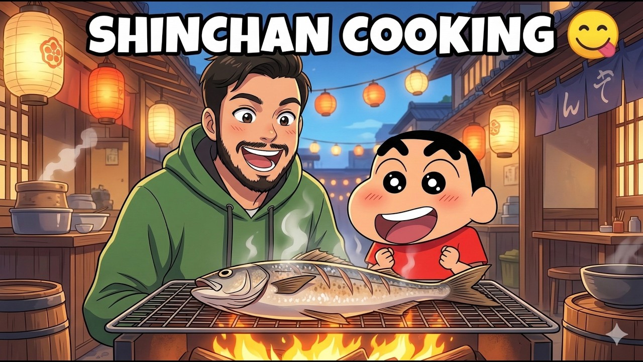 Cooking a Giant Fish with Shinchan | Khelbabu Simulation