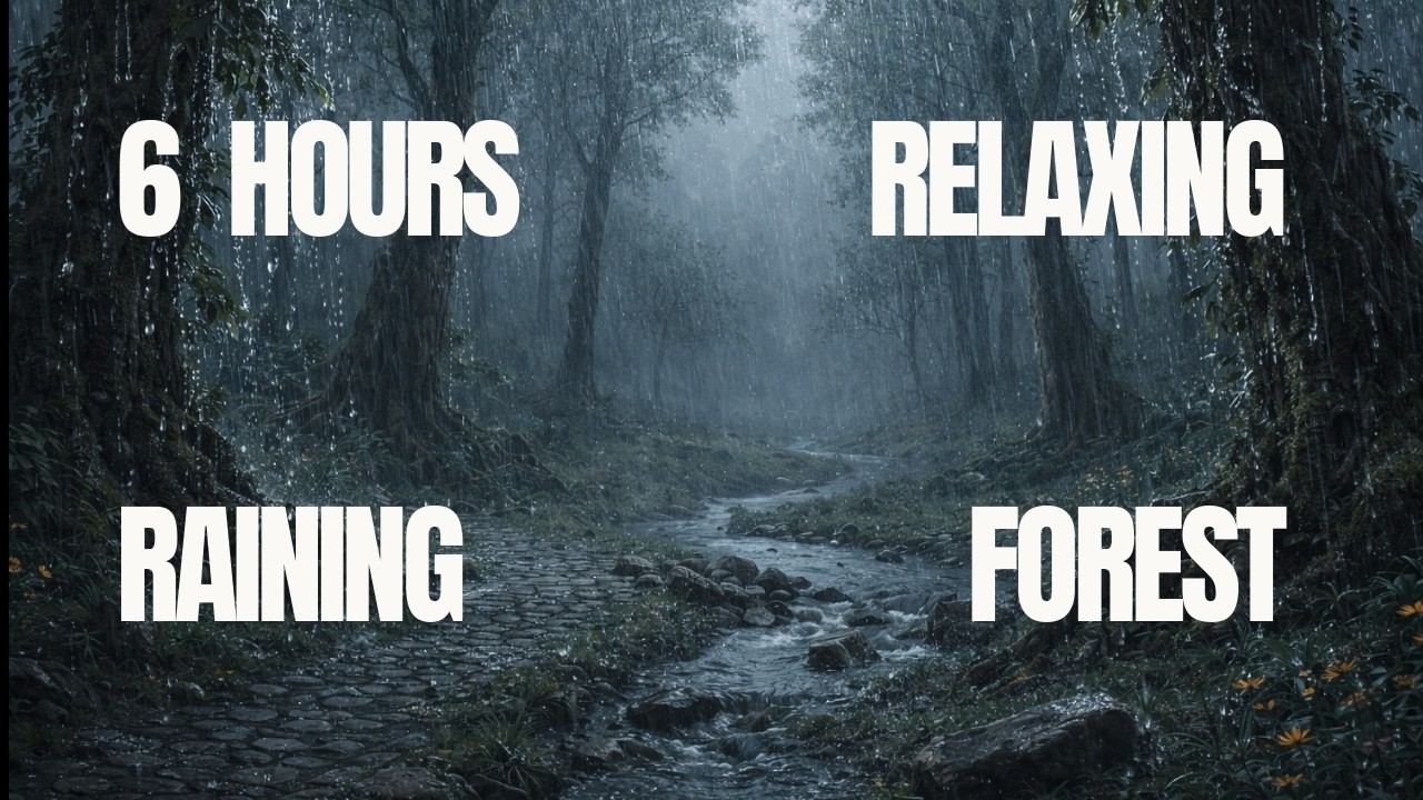 Dark Forest Rain Ambience | Calm Rain Sounds in a Silent Night Forest : 6 hours