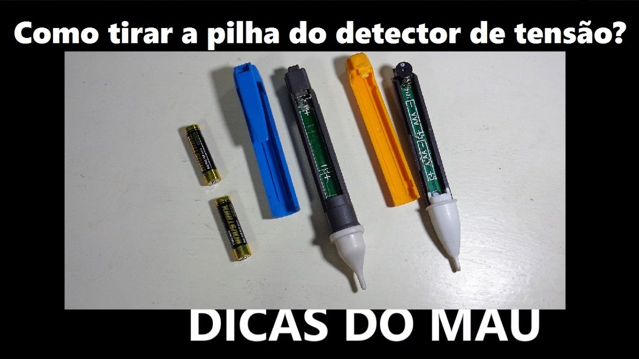 Como tirar as pilhas da caneta detectora de tensão?