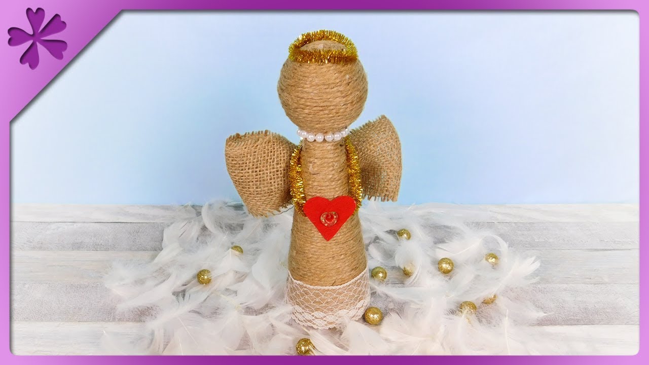 DIY 👼 Jute twine angel 😇 See how to make it (ENG Subtitles) - Speed up #638