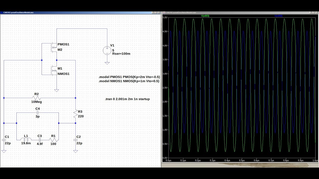 Electronic Basic 1:LTSpice Design And Simulate CMOS Oscillator Model