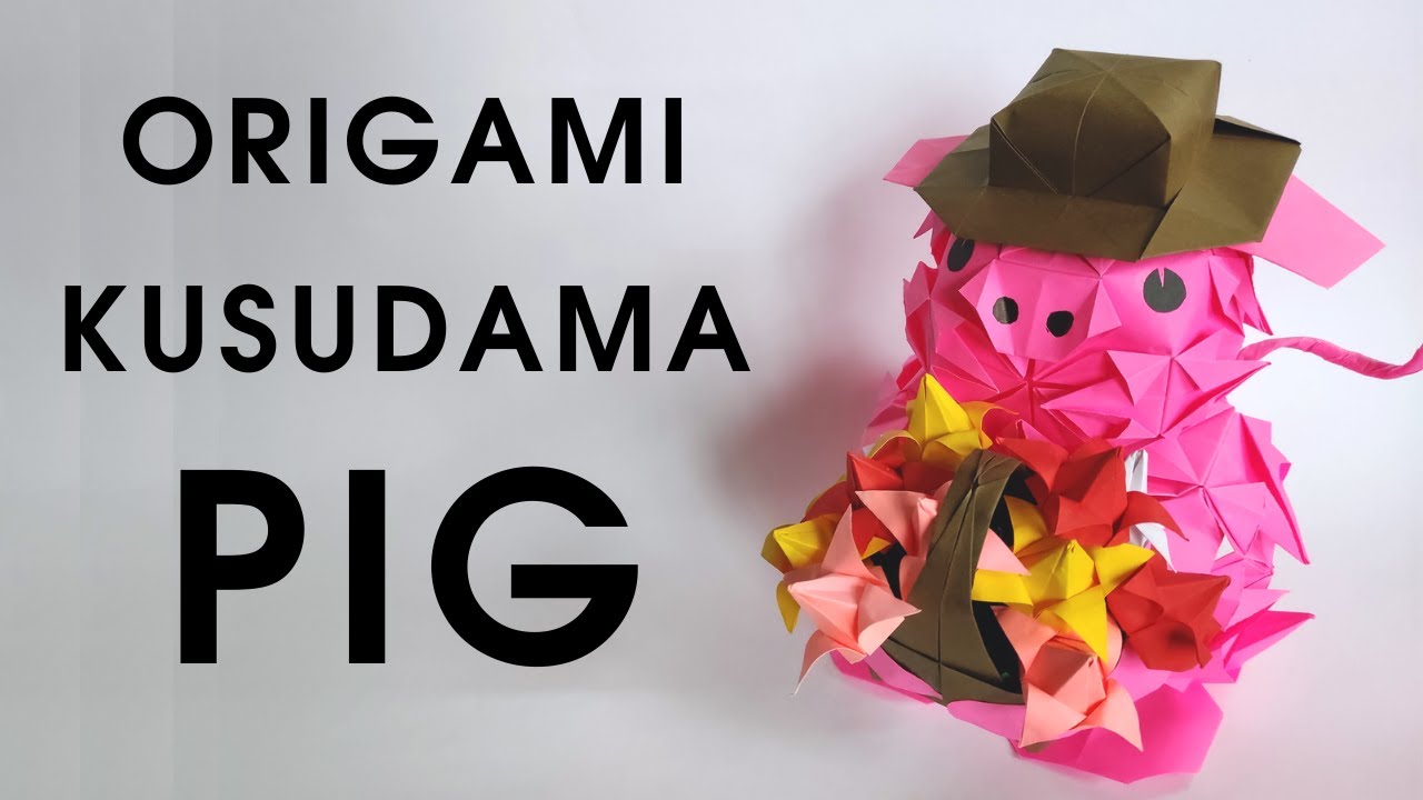 Origami KUSUDAMA PIG | How to make kusudama animals