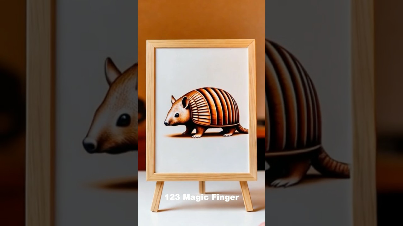 123 Magic Finger | Drawing & Painting the Armadillo 🖌✨ 