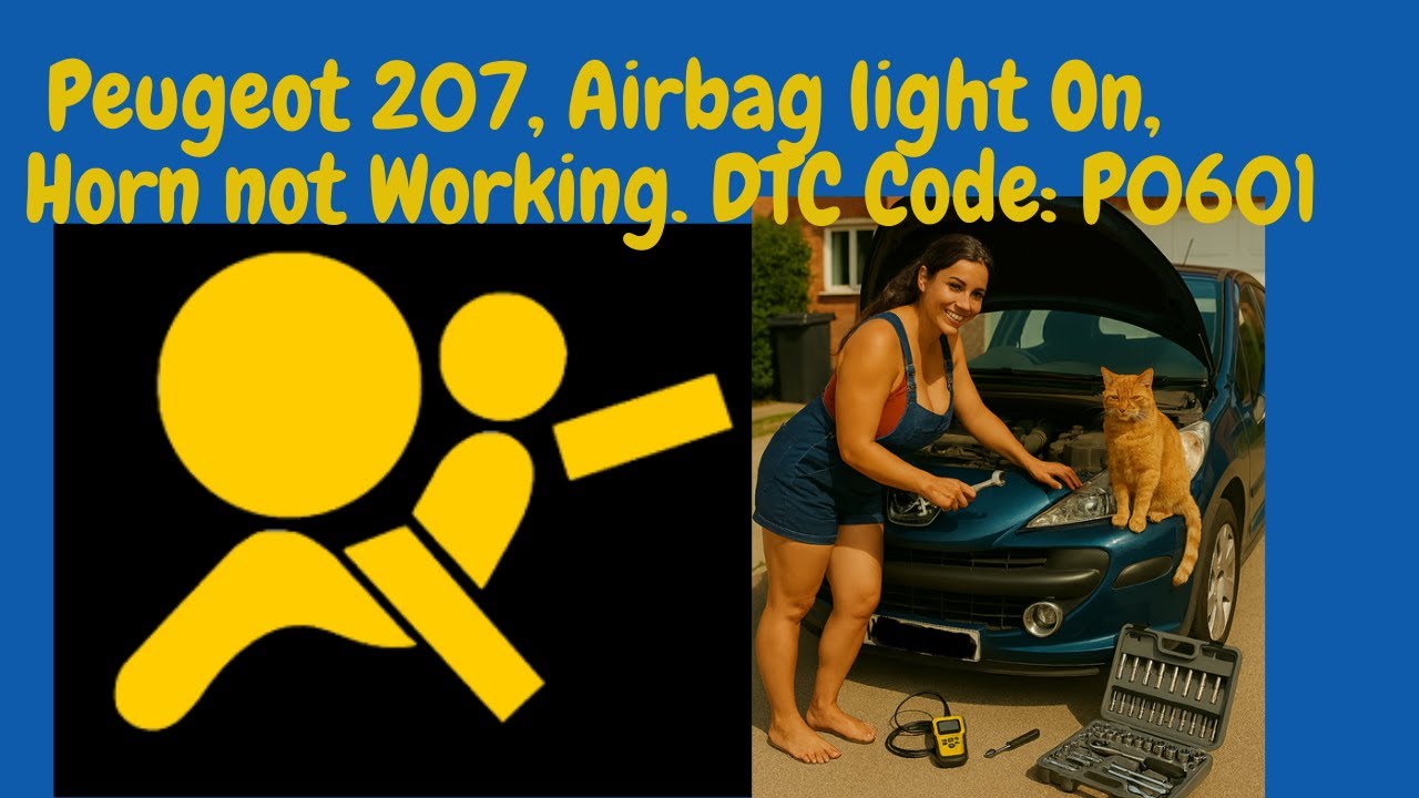 Peugeot 207, Diagnostic trouble Code (DTC) P0601 Symptoms: Horn not working, Airbag light On.