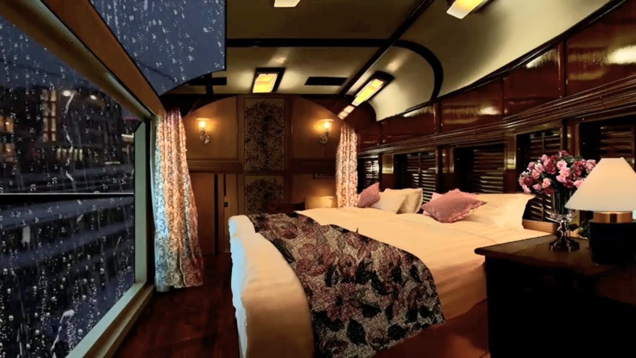Sleep in a train| Rain and thunderstorm - asmr, relaxing, meditation