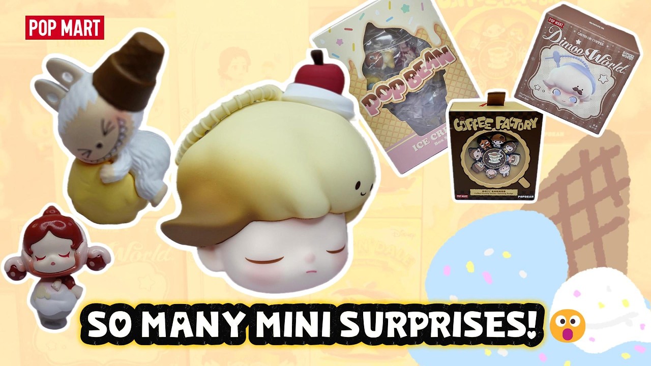 6 Random Blind Boxes?! 🎁 POPMART Mystery Unboxing + Pop Bean Ice Cream & Badge!