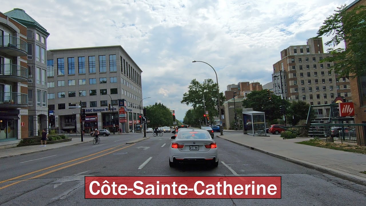 Driving in Montreal | Cote-Sainte-Catherine Road from Plateau to NDG | July 2020 QC Canada