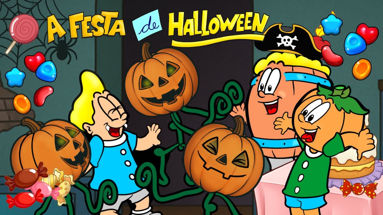 A Festa de Halloween - Barril, Rafa e Cabeção no Dia Das Bruxas, com Bruxa Inorica.