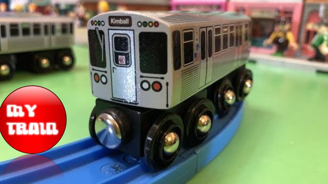 Munipals Wooden Toy Train CTA Brown Line Kimball to Loop  (000293)