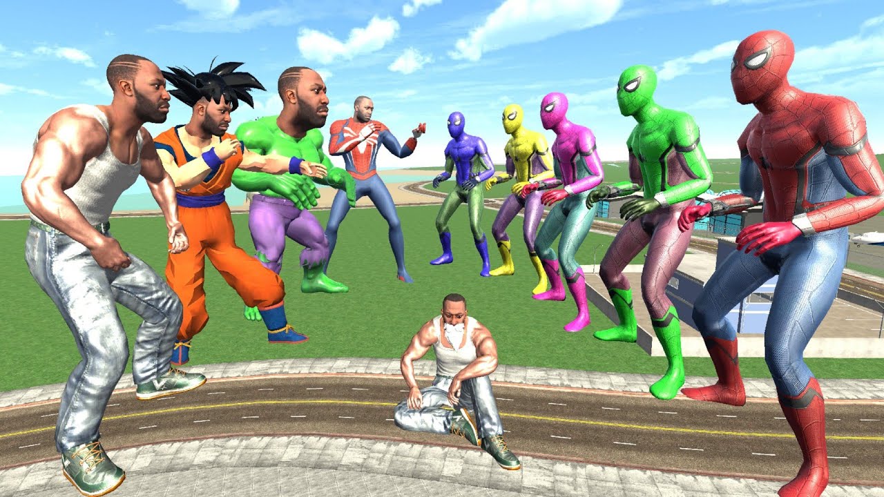 Goku & Hulk Join Franklin vs Spider-Man Team &ndash; INDIAN BIKE DRIVING 3D