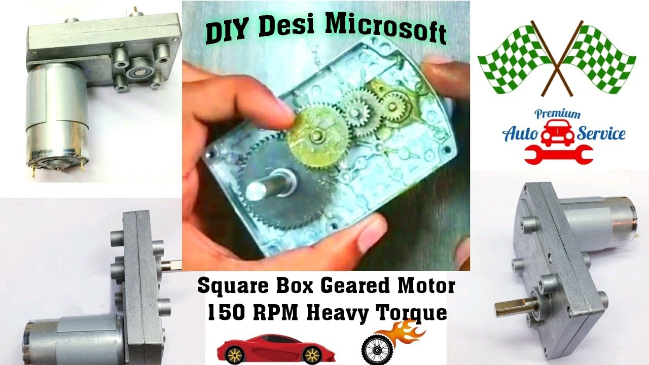 Square Box Geared Motor 150 RPM Heavy Torque #diy #dcmotor #unboxing