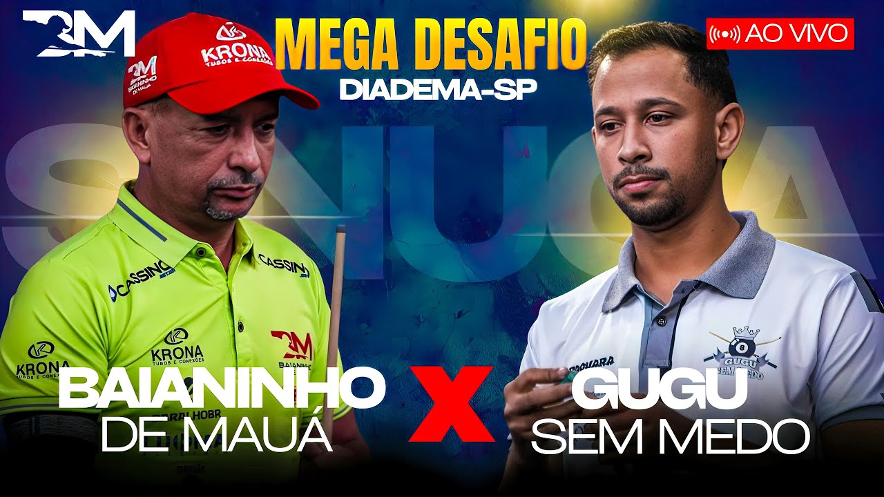 BAIANINHO DE MAU&Aacute; X GUGU SEM MEDO MEGA DESAFIO AO VIVO #sinucaaovivo