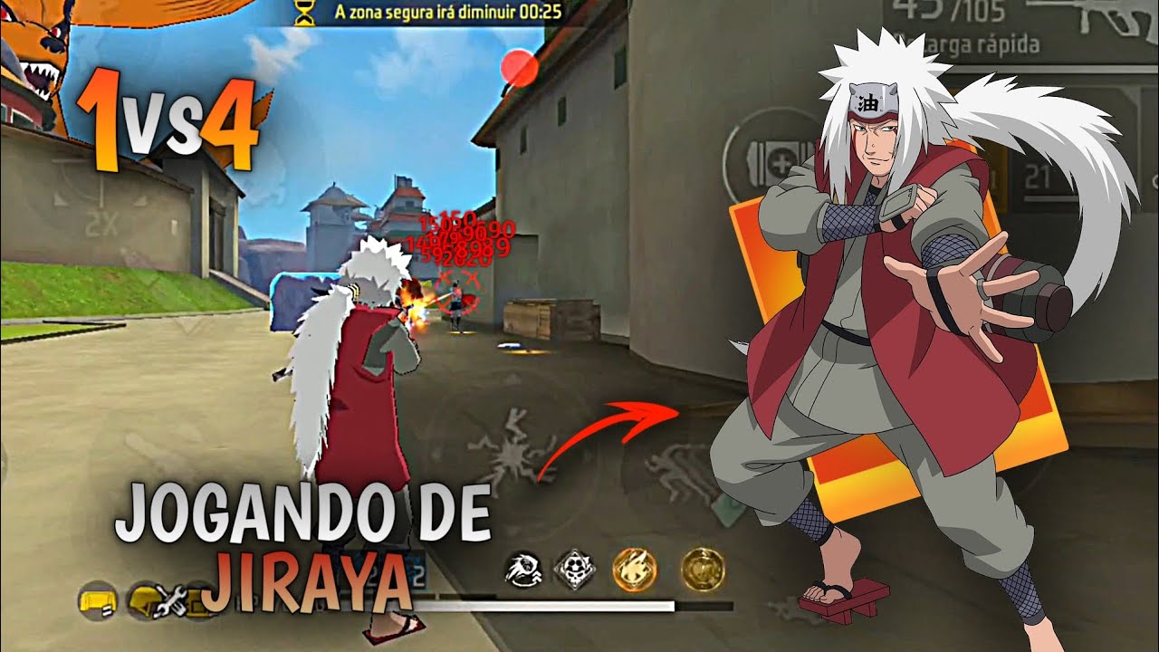 JOGUEI DE JIRAYA NO SOLO VS SQUAD SERÁ QUE DEU BOM?? RANQUEADA SOLO VS SQUAD FREE FIRE!!