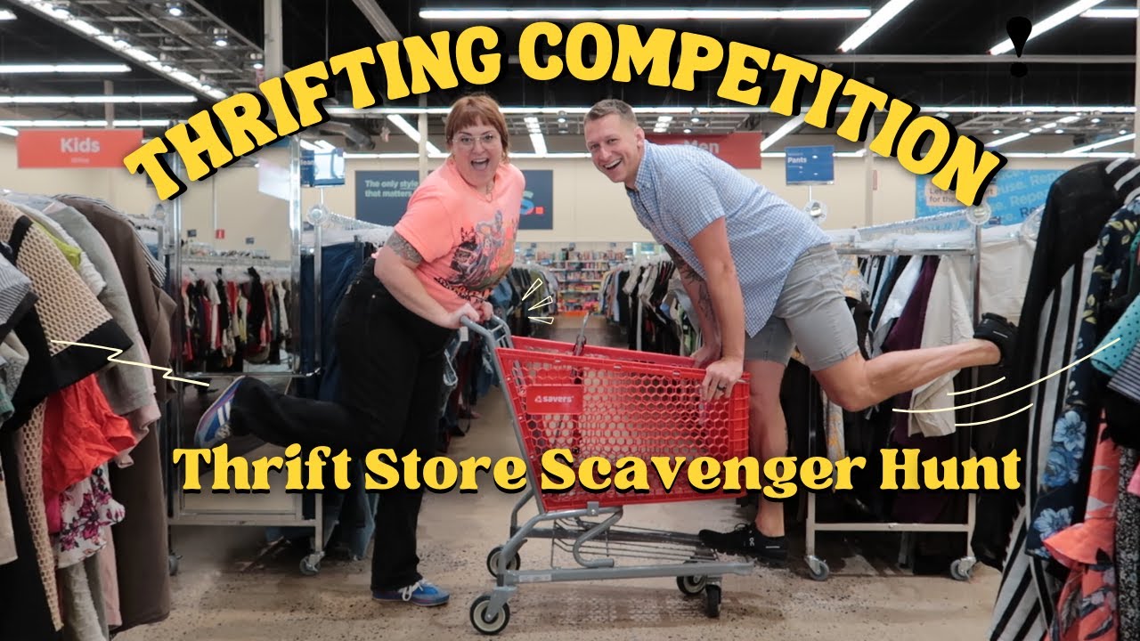 THRIFT WITH ME! ~Thrift Store Scavenger Hunt Competition~ Thrift Store Day 2024