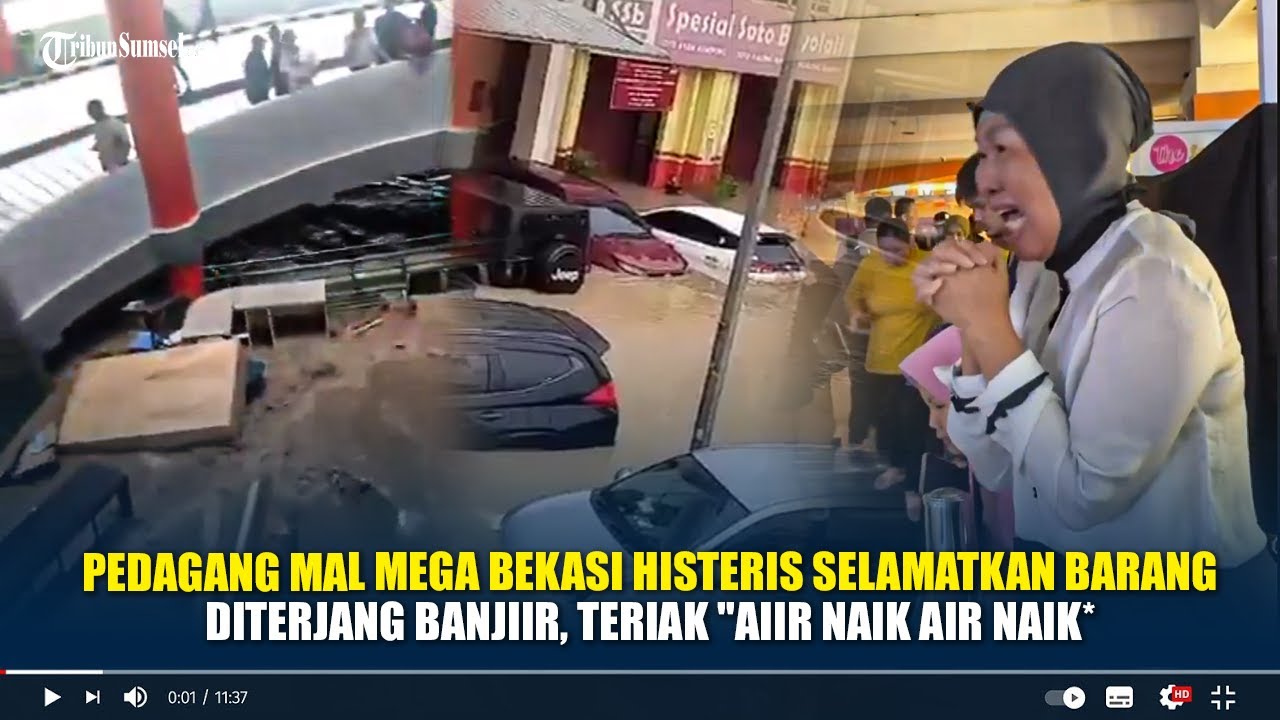 Pedagang Mall Mega Bekasi Histeris Selamatkan Barang Diterjang Banjiir, Teriiak 