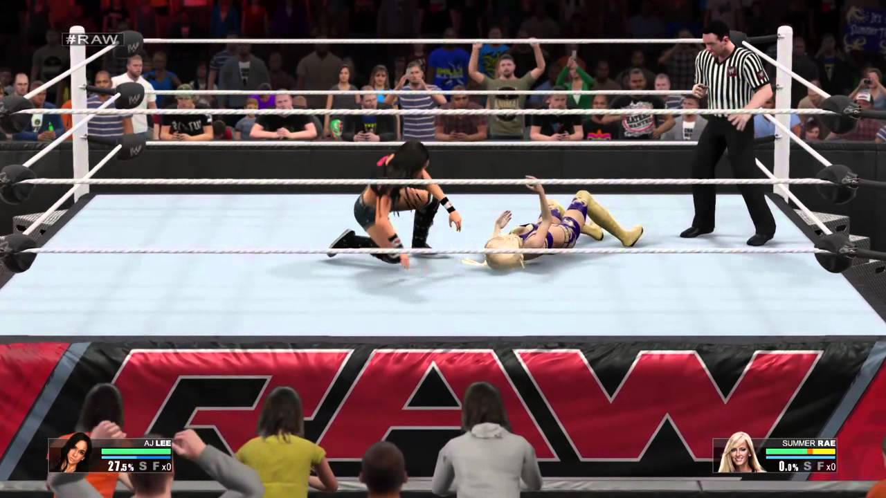 WWE 2K15. AJ Lee vs Summer Rae. Raw