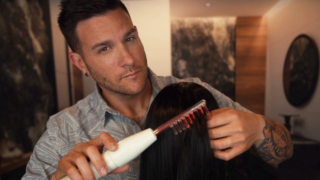 ASMR | Relaxing Neon Wand Hair and Scalp Treatment | Soft Spoken Male Voice