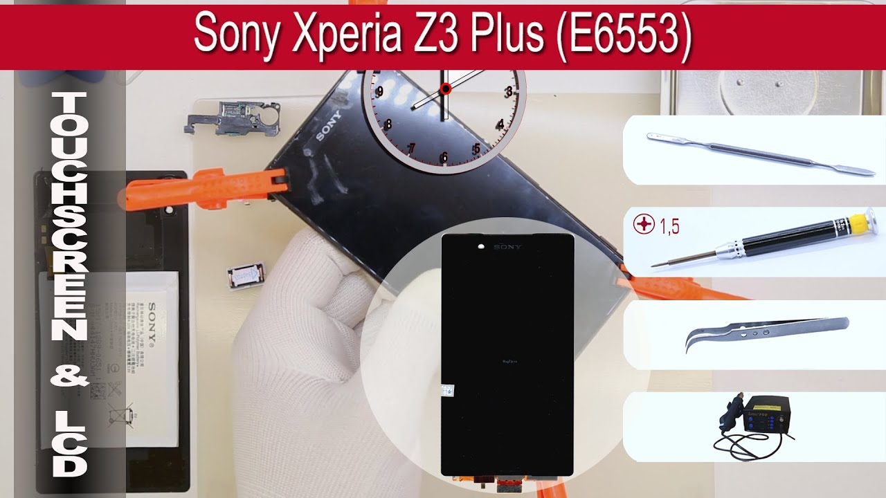 Как заменить 🔧 Дисплей и Сенсор (модуль) Sony Xperia Z3 Plus (E6553)
