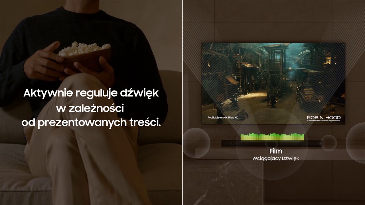 Soundbar Q70T I Doskonale wsp&oacute;łgra z telewizorem QLED