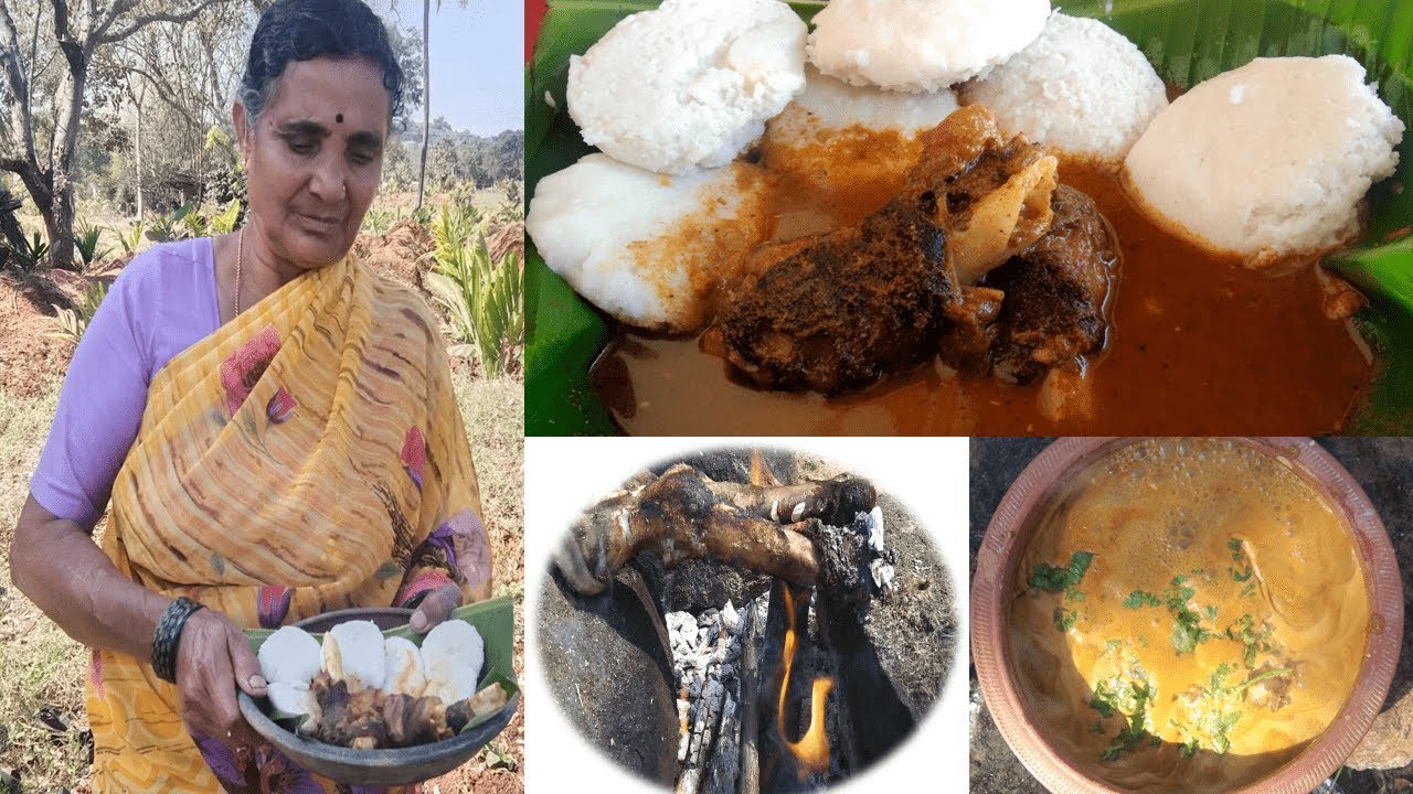VillageStyle Soft Idli with Healthy Goat Leg Soup and Mutton Curry!|ಕಾಲು ಸೂಪ್|paya soup|kaal soup