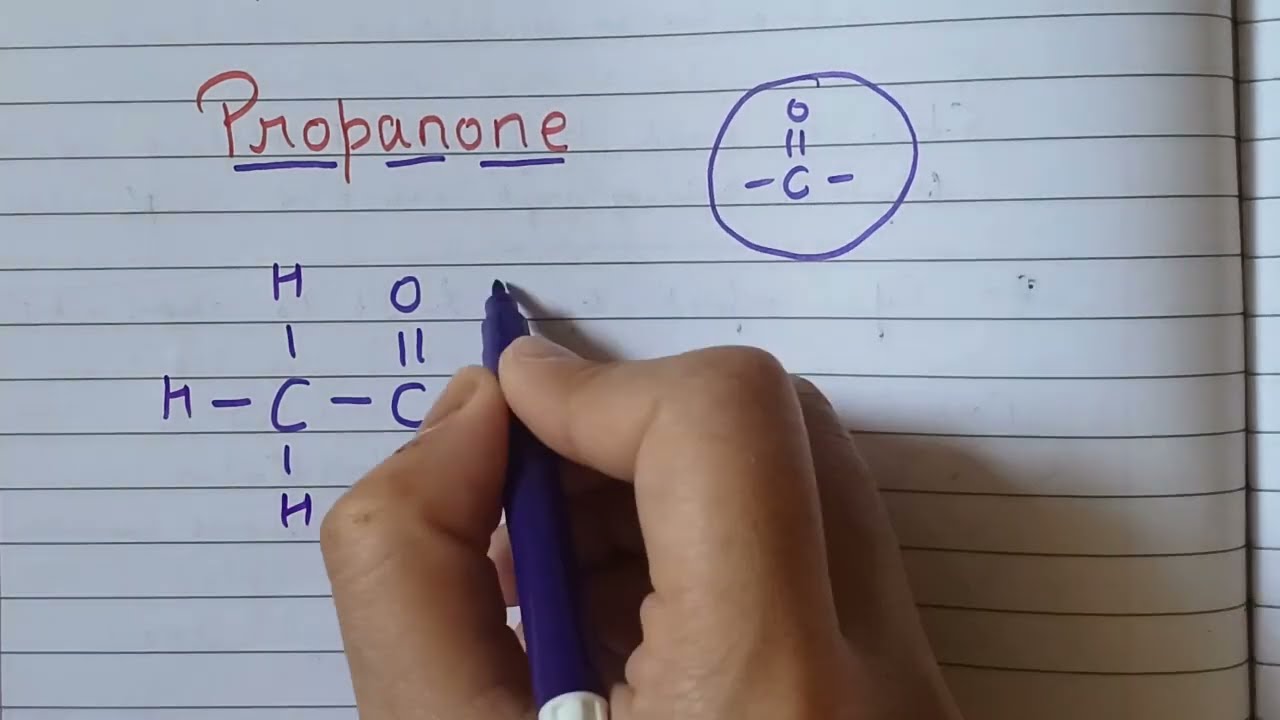 Draw the structure for propanone