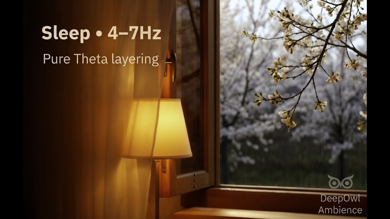 Cozy Window Rain for Deep Sleep | 4–7Hz Theta Binaural (No Music, 1 Hour)