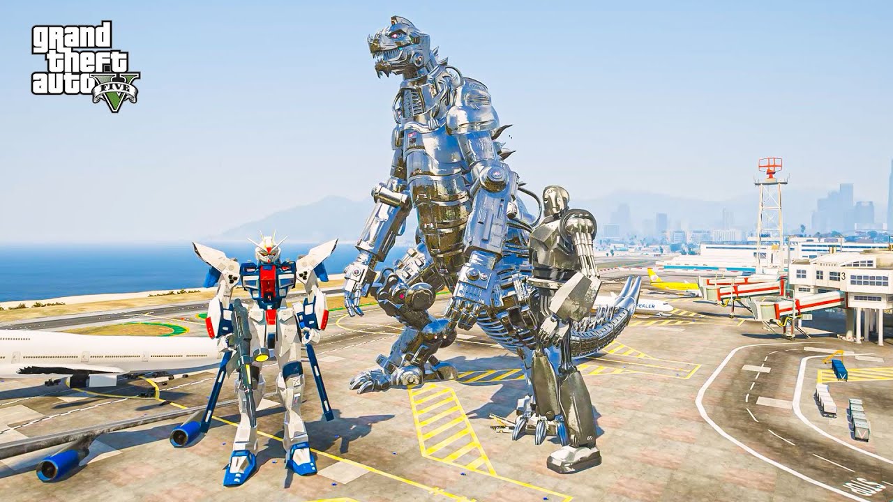 READY PLAYER ONE Final Battle | Gundam, Iron Giant Vs Mecha godzilla - GTA 5