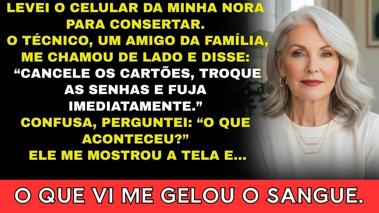 Levei o celular da minha nora para consertar. O técnico me disse_ _Cancele seus cartões e vá embora_