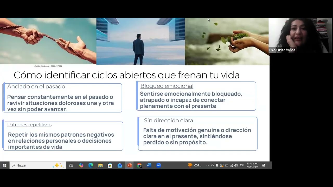 Dra. Ma. Guadalupe “Reconciliarme con la vida: cerrar ciclos para seguir caminando”